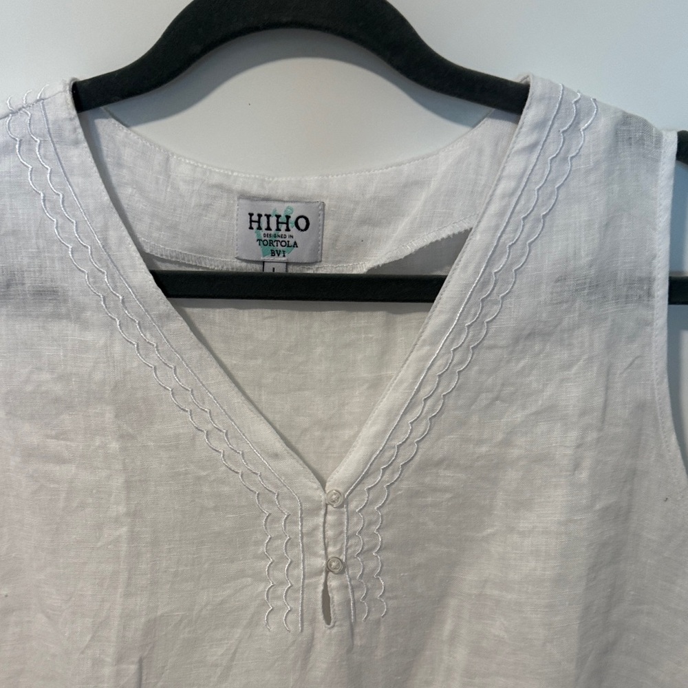 HIHO Women's White Sleeveless Tank Top - Picture 3 of 6